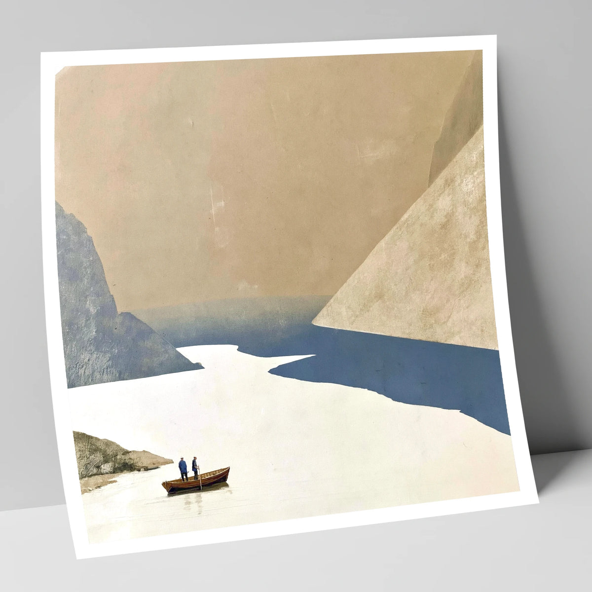 Rowing beneath the Steep Screes lake district lake art print