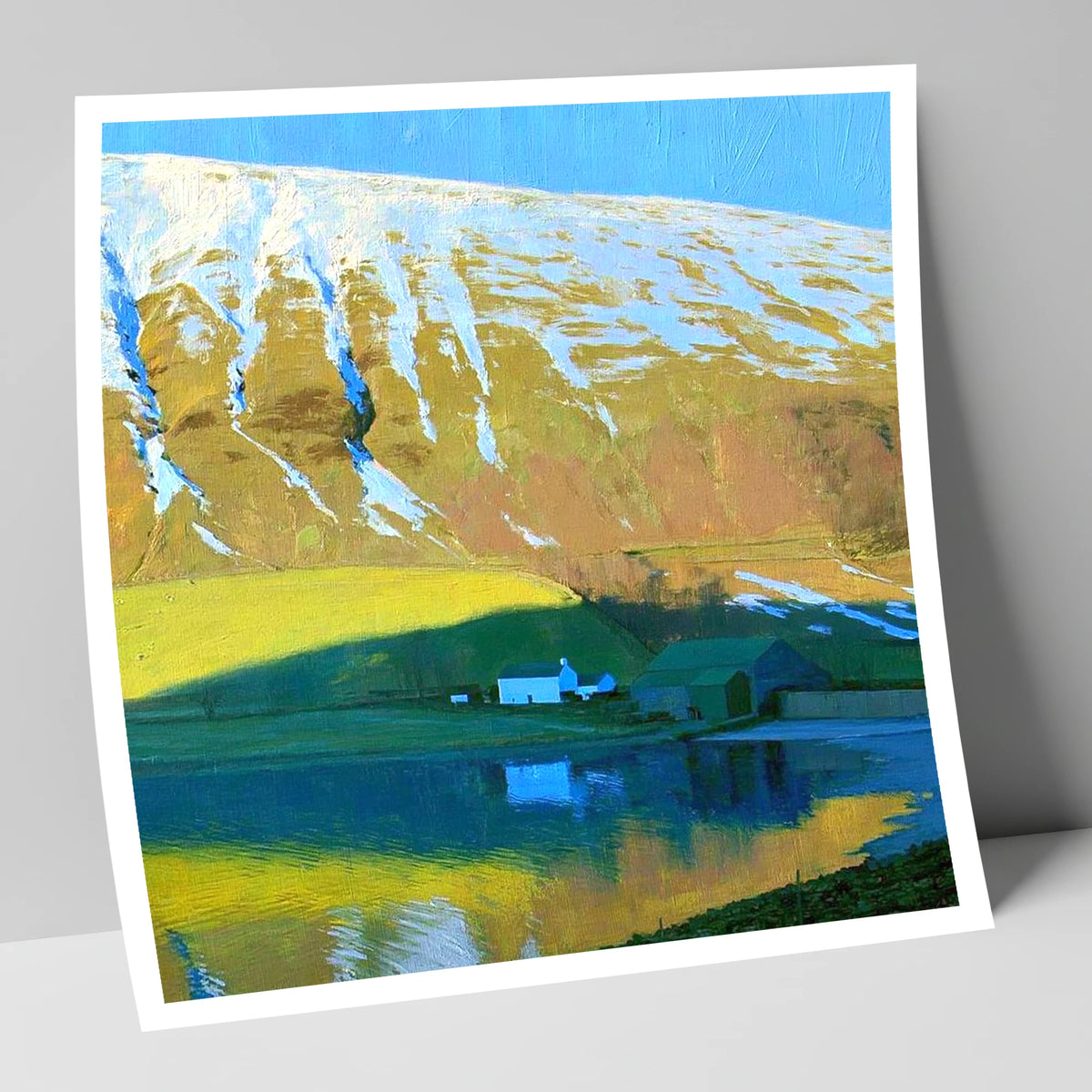Sunlight On High Tove Snow Gullies lake district fell art print