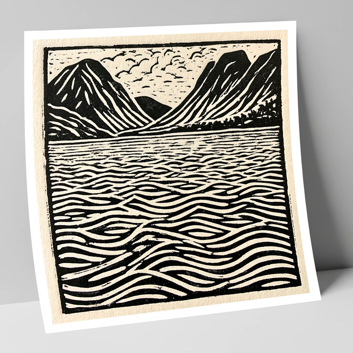Bold Fells Over Dawn Waters lake district lake art print