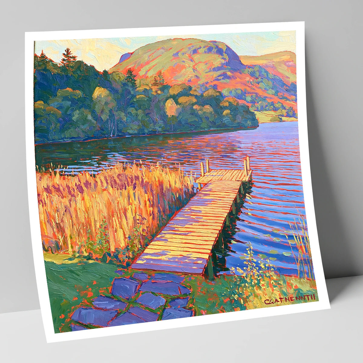 Vibrant Grasmere Pier at Sunset grasmere wall art art print