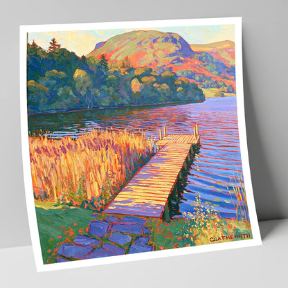 Vibrant Grasmere Pier at Sunset grasmere wall art art print
