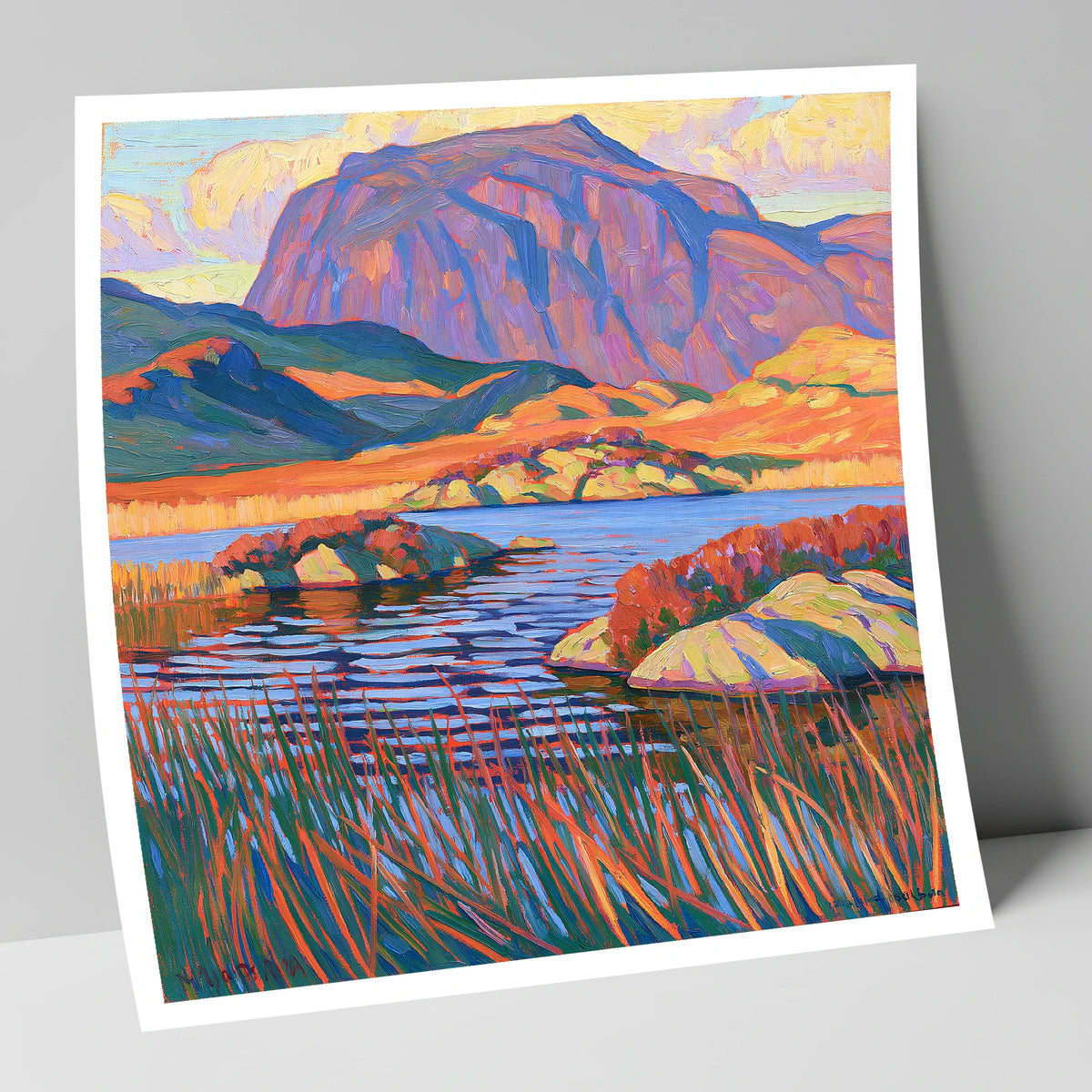 Vibrant Haystacks and Mountain Tarn lake district fell art print