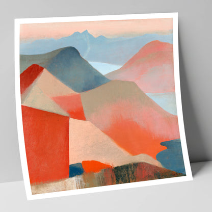 Terracotta Fells from the Summit lake district fell art print