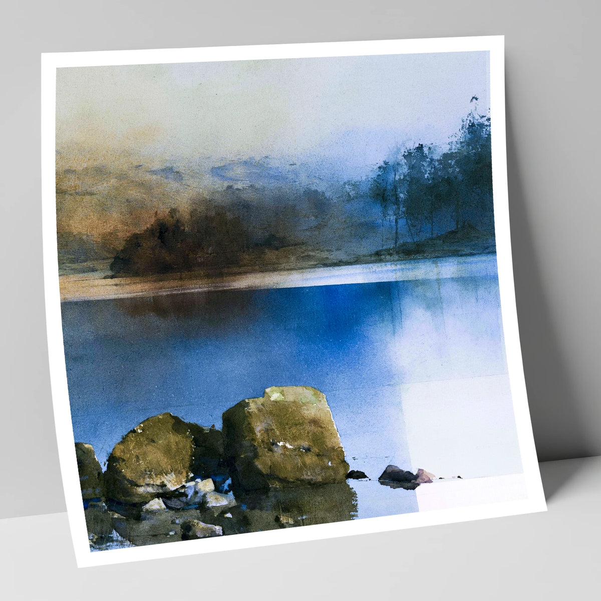 Mossy Boulders of Rydal Water lake district lake art print