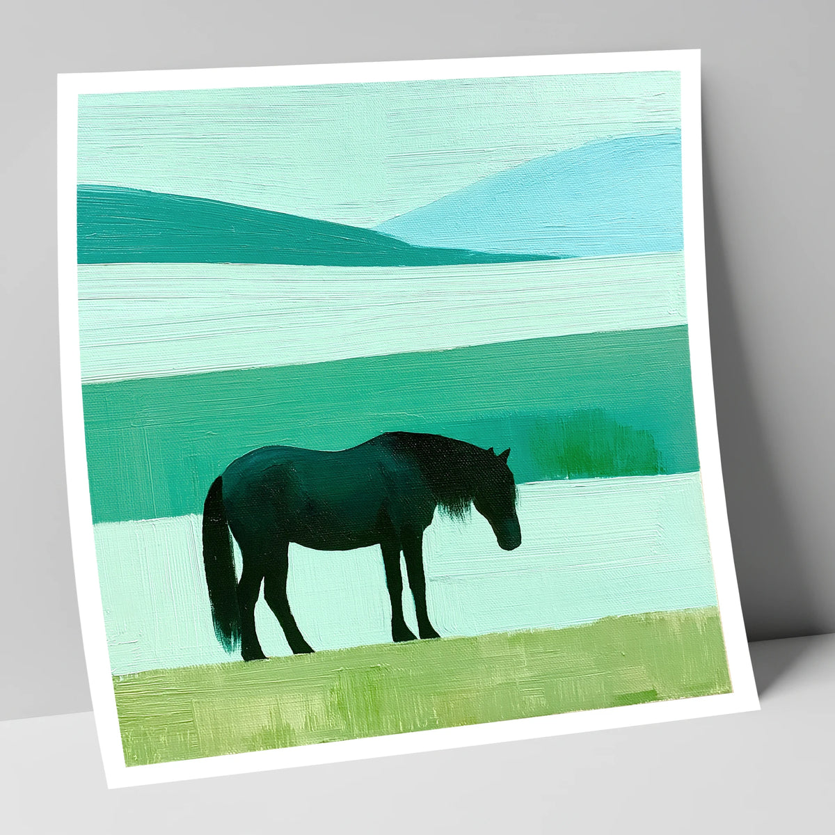 Fell Pony in Teal Fells lake district wildlife art print