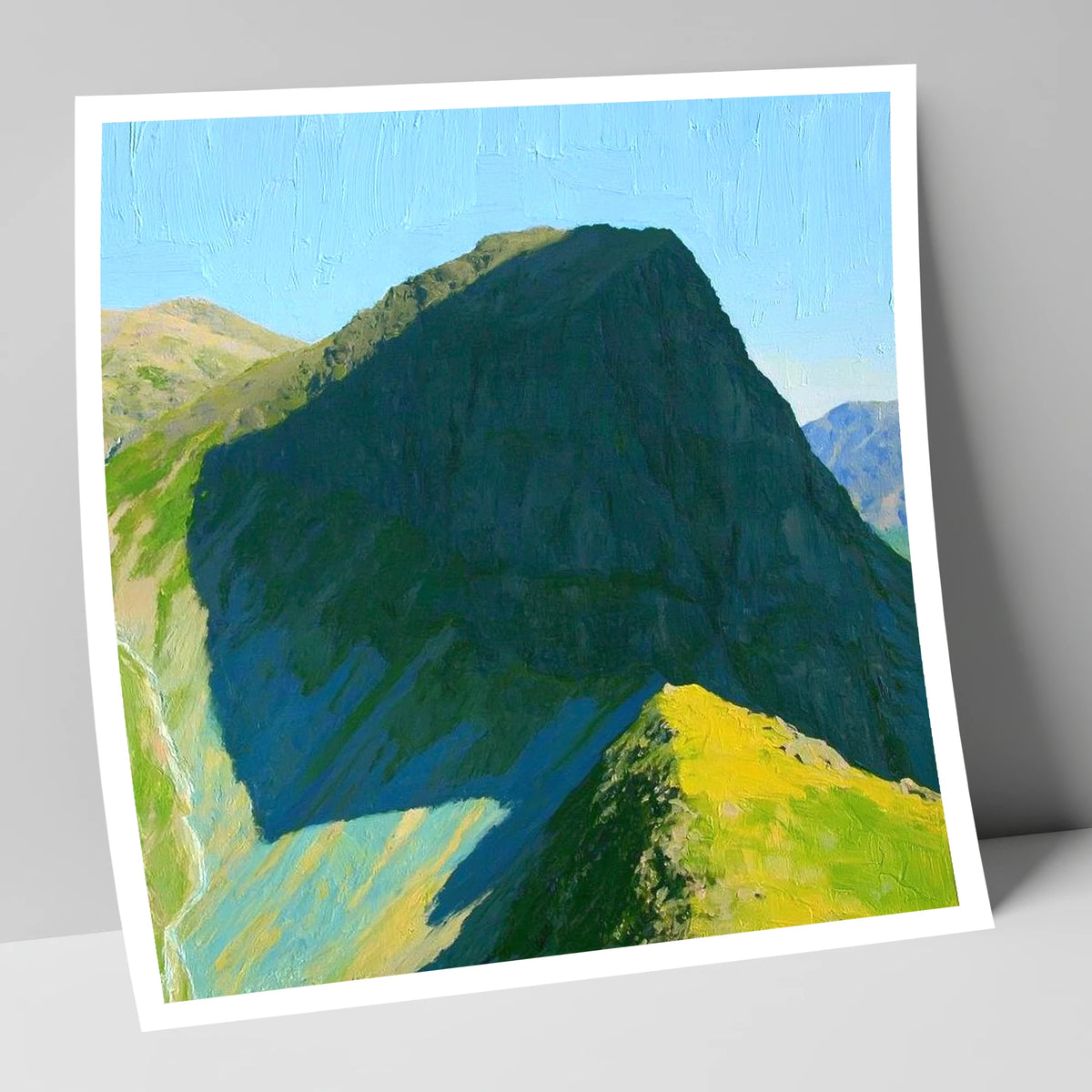 Sunlit Ridge on High Raise lake district fell art print