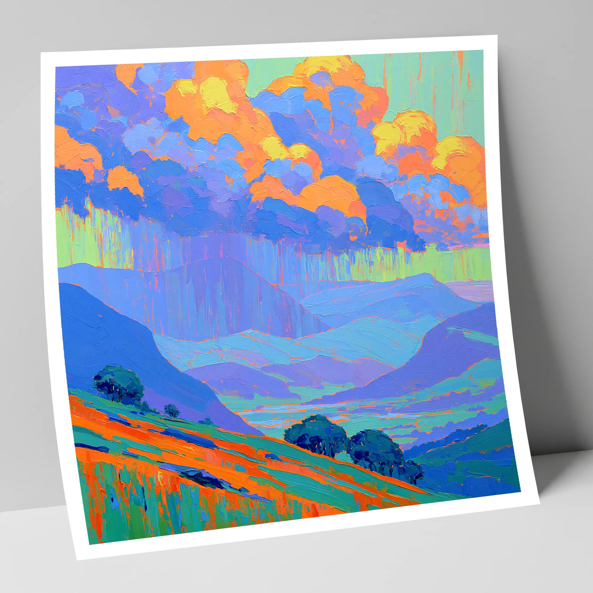 Vibrant Storm Clouds Over Fells lake district sky art print