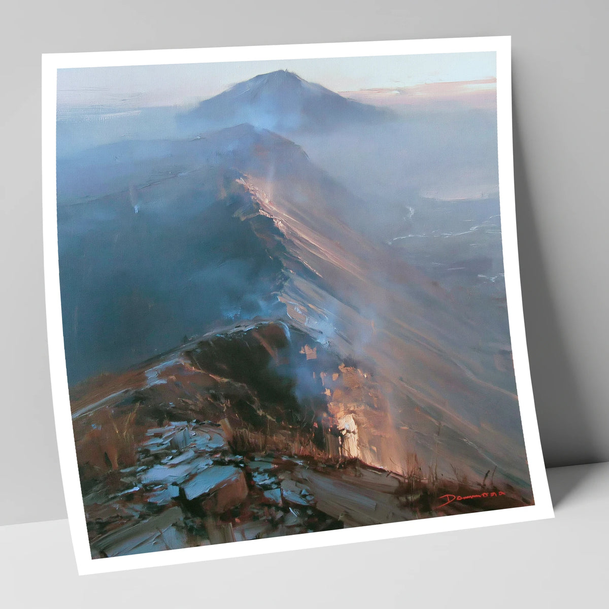 Golden Light on Mountain Ridge lake district fell art print