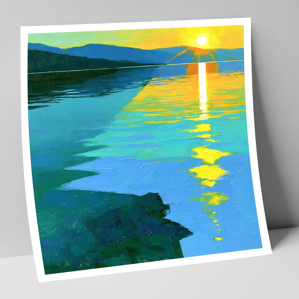Ultramarine Sunset Over the Lake lake district lake art print