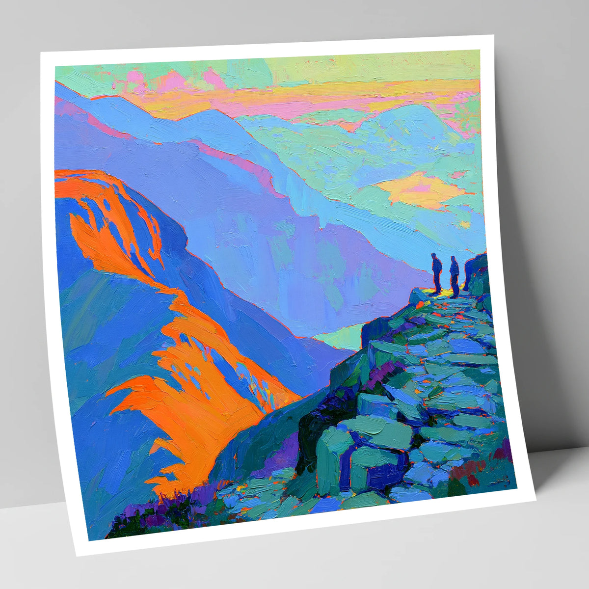 Vibrant Sunlight on the Summit lake district fell art print