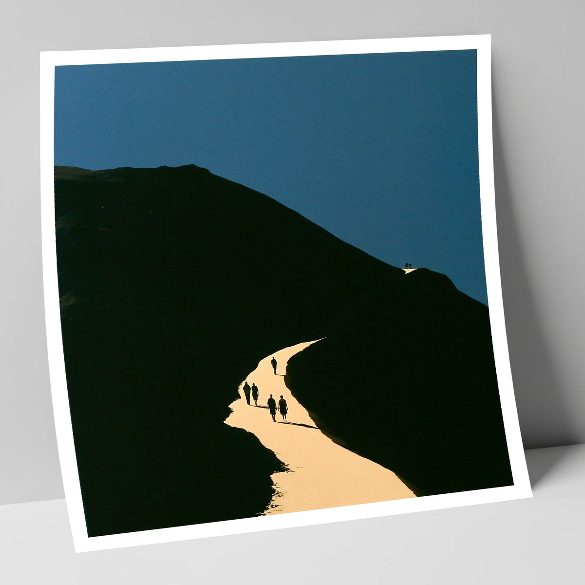 Walkers Ascending Luminous Fell Path lake district walking art print
