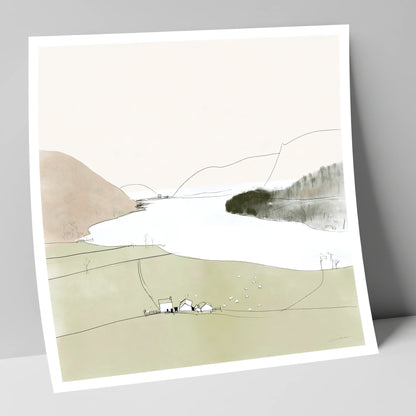 Loweswater Farm and Pale Fells lake district lake art print