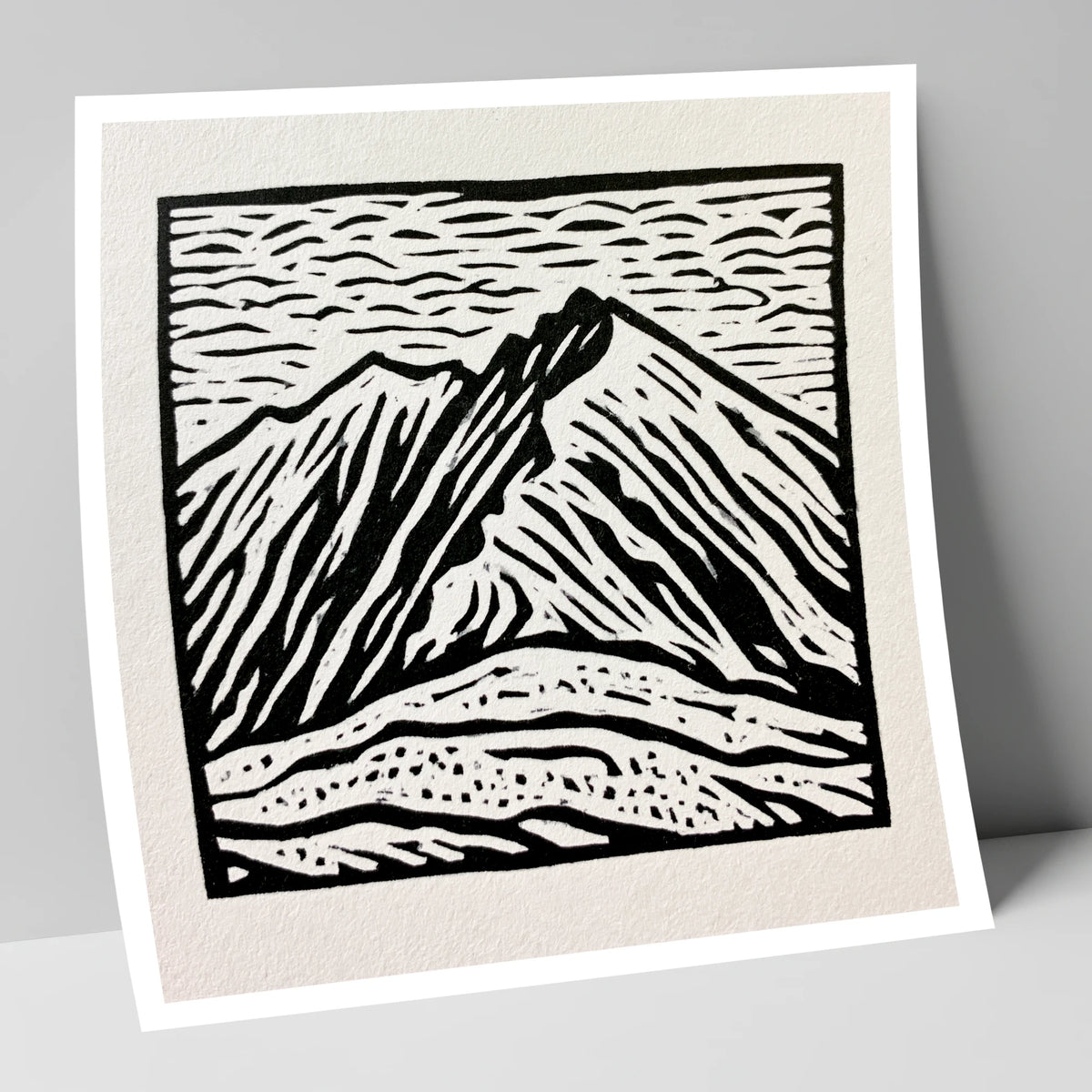 Monochrome Helvellyn Ridges lake district fell art print