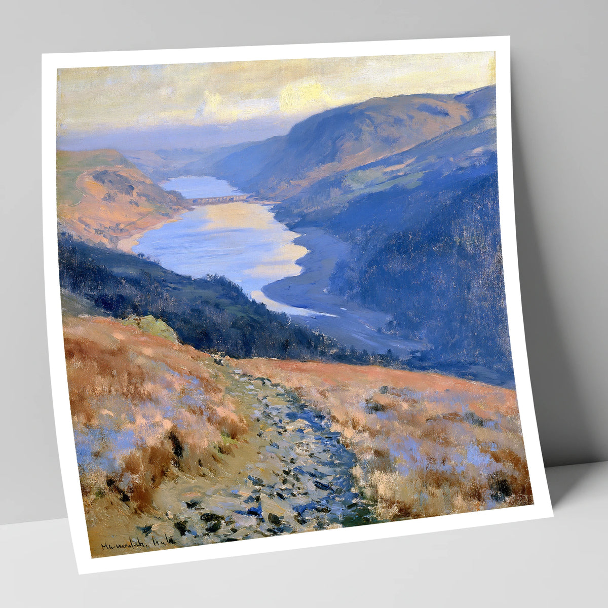 Sunlit Thirlmere from Helvellyn Path lake district lake art print