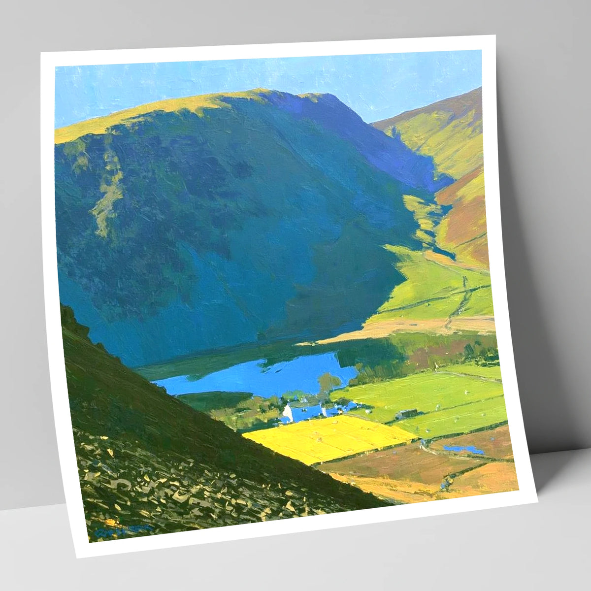 High Seat Over Vibrant Fields lake district fell art print
