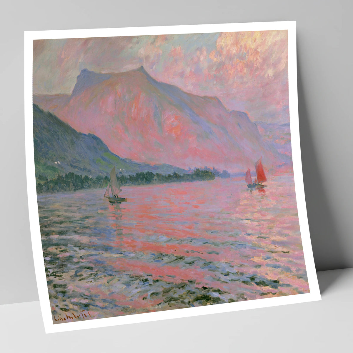 Sunset Sailboats on Windermere lake district lake art print