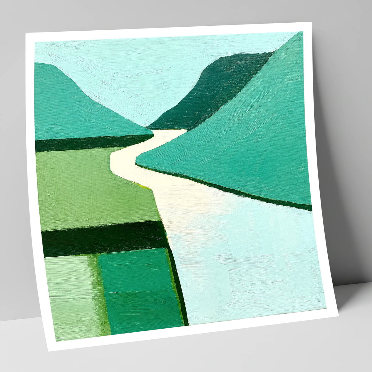 Abstract Green Wasdale Valley lake district valley art print
