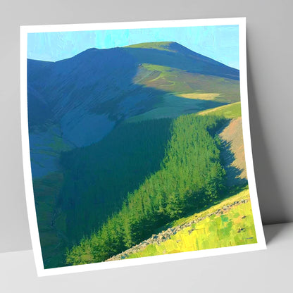 Vibrant Shadows Over Lord's Seat lake district fell art print