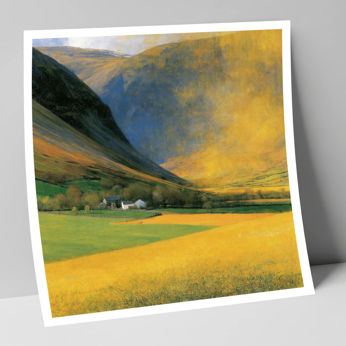 Golden Light Over Valley Fields lake district valley art print