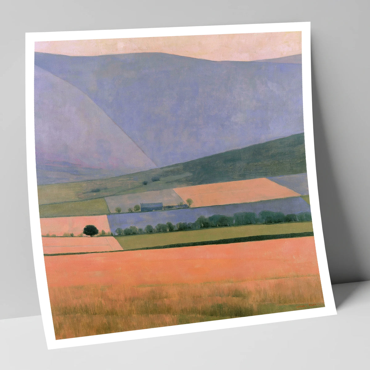 Lavender Fells Over Dale Fields lake district valley art print