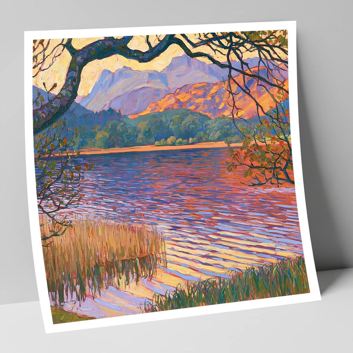 Elterwater Framed by Trees lake district lake art print
