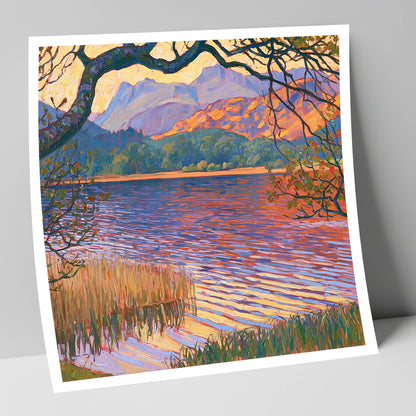 Elterwater Framed by Trees lake district lake art print