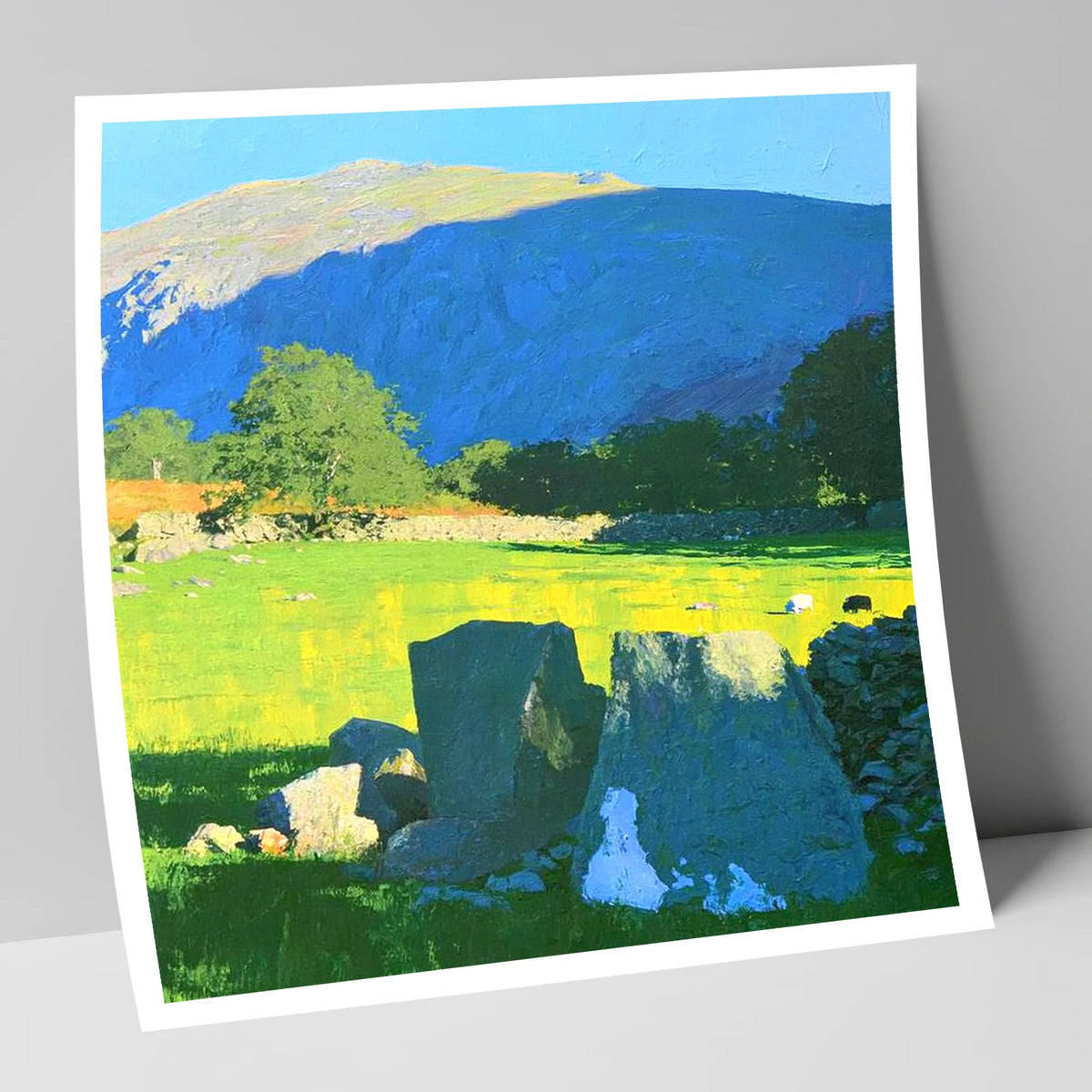 Vibrant Pastures Below Kentmere Pike lake district fell art print