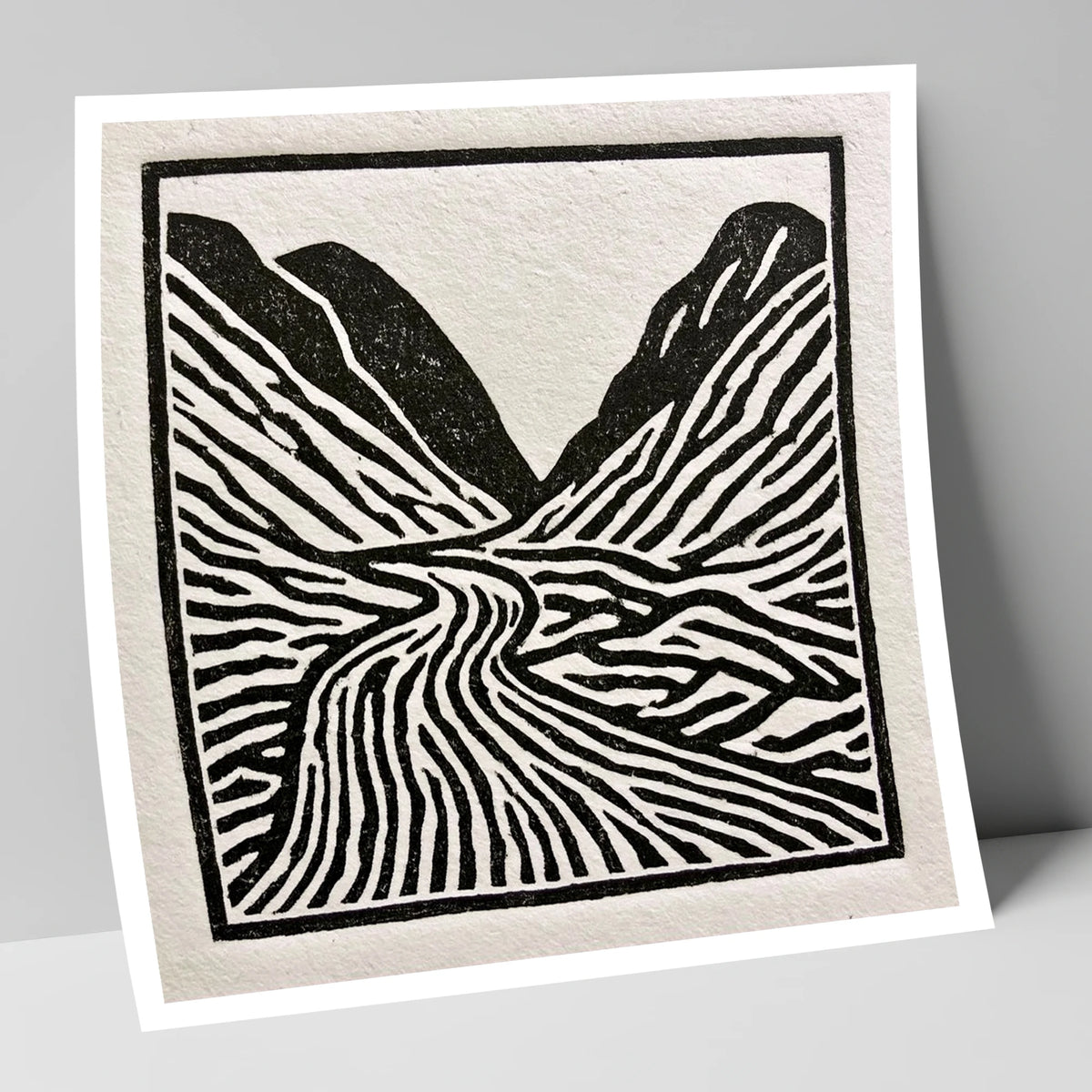 Monochrome Honister Pass Valley lake district valley art print