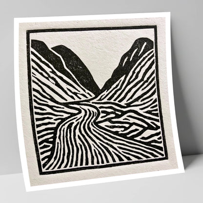 Monochrome Honister Pass Valley lake district valley art print