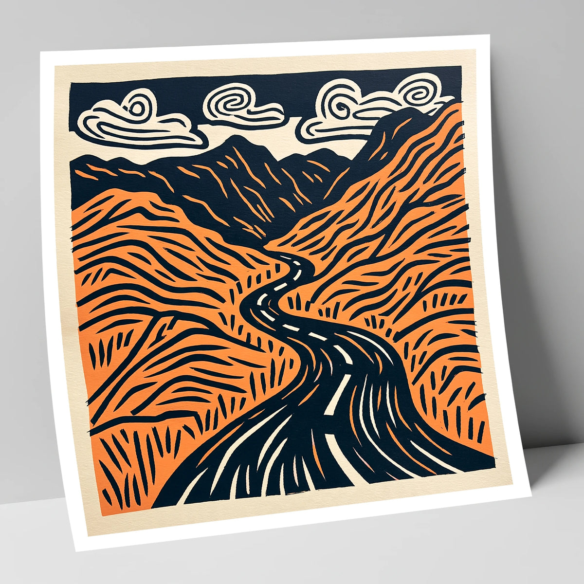 Bold Hardknott Pass Mountain Road lake district valley art print