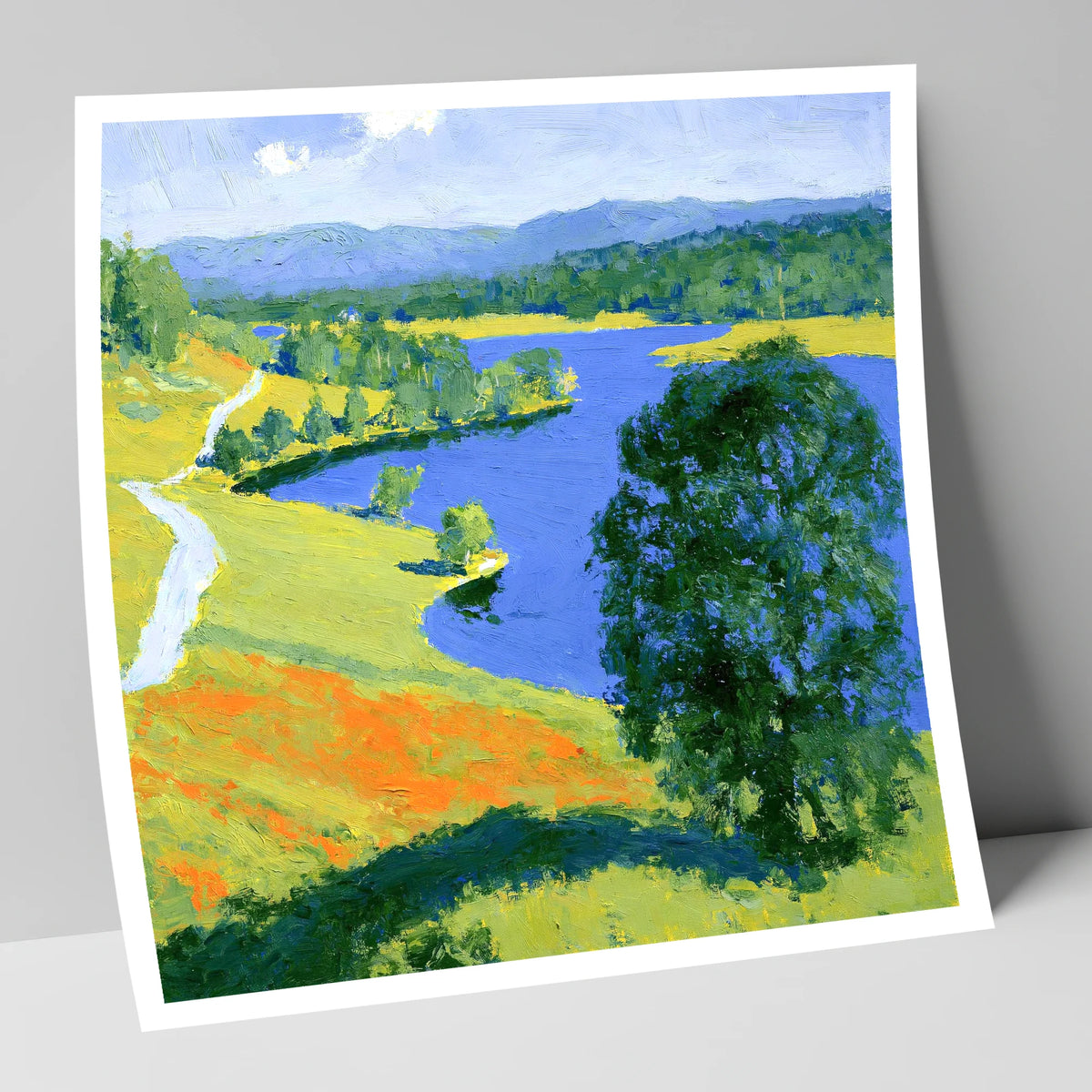 Vivid Colours of Tarn Hows lake district lake art print