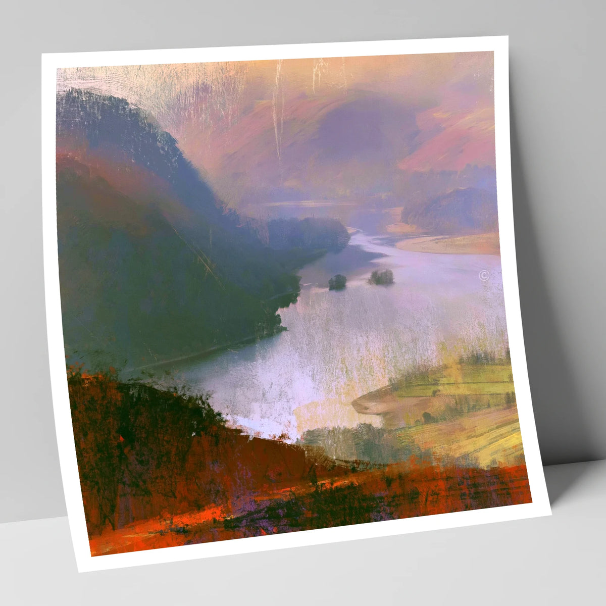 Winding Ullswater from the Fells lake district lake art print