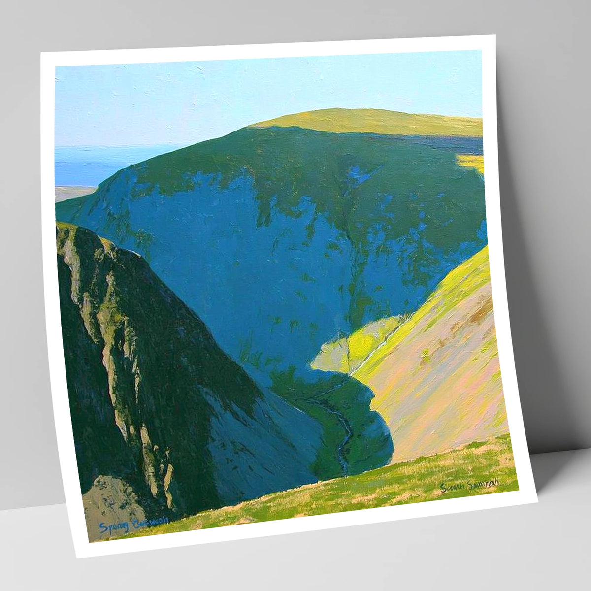 High Pike Deep Blue Valley lake district fell art print