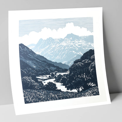 Great Langdale Slate Blue Fells lake district valley art print