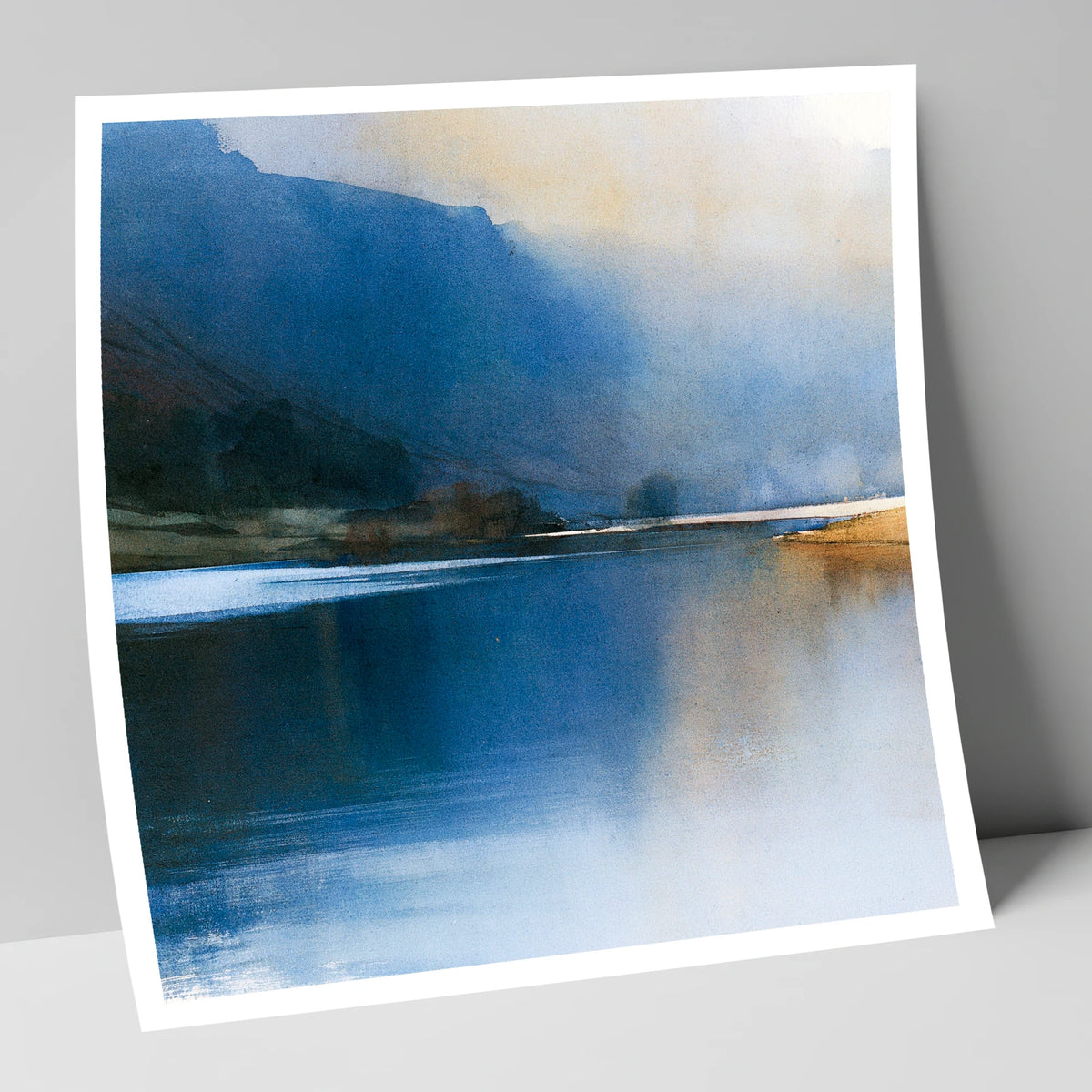 Indigo Fells and Lake Mist lake district lake art print