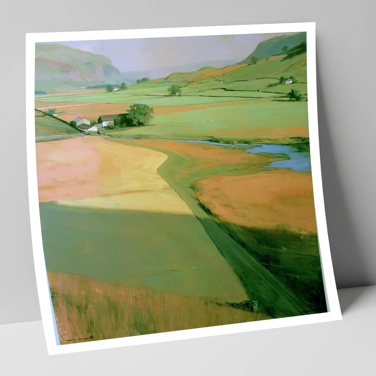 Green Valley Beneath The Fells lake district valley art print