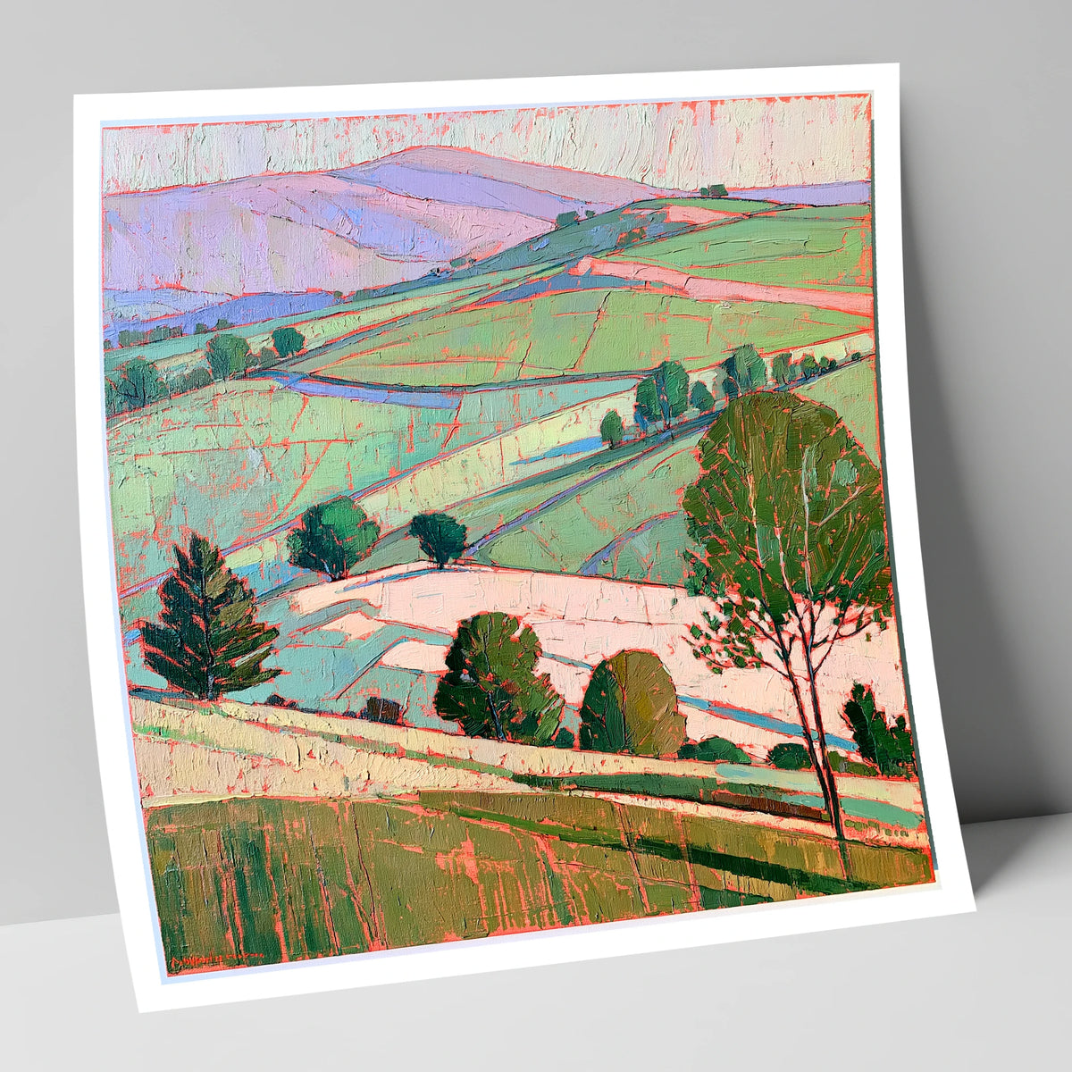 Pastel Evening Light on the Fells lake district sky art print