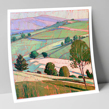 Pastel Evening Light on the Fells lake district sky art print