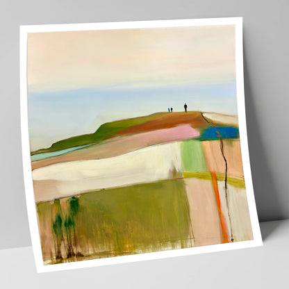 Abstract Fell Ridge with Hikers lake district fell art print