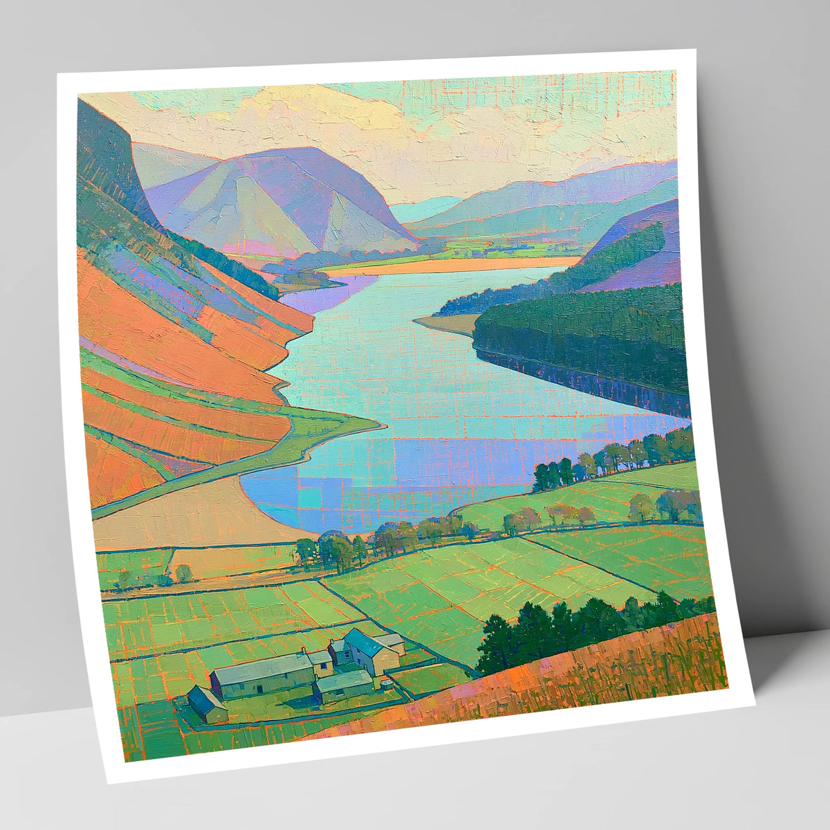 Vibrant Loweswater from Above lake district lake art print
