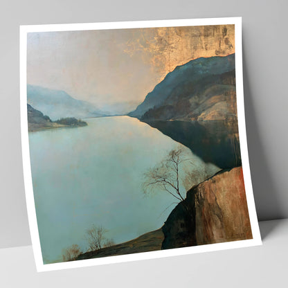 Ullswater Beneath a Golden Sky lake district lake art print