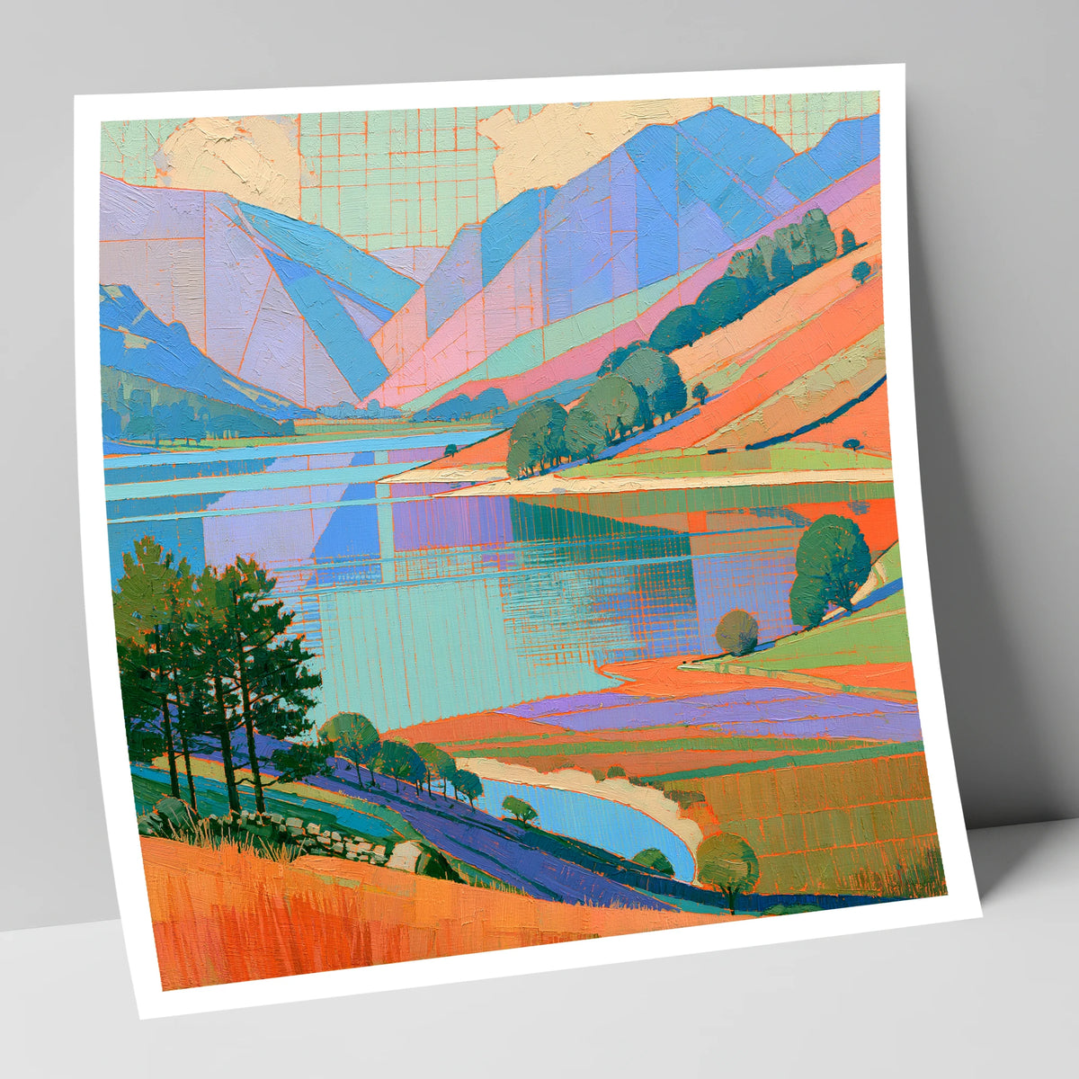 Vibrant Fells Over Turquoise Lake lake district lake art print