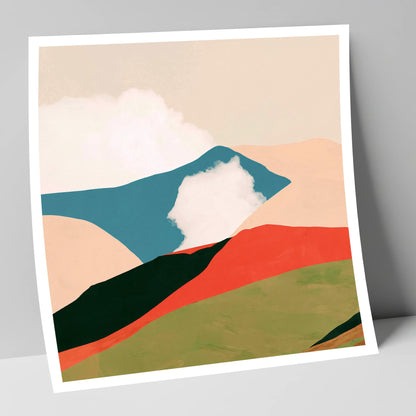 Bold Rolling Fells Under Cloud lake district fell art print