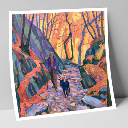 Vibrant Aira Force Dog Walk gifts for dog walkers art print
