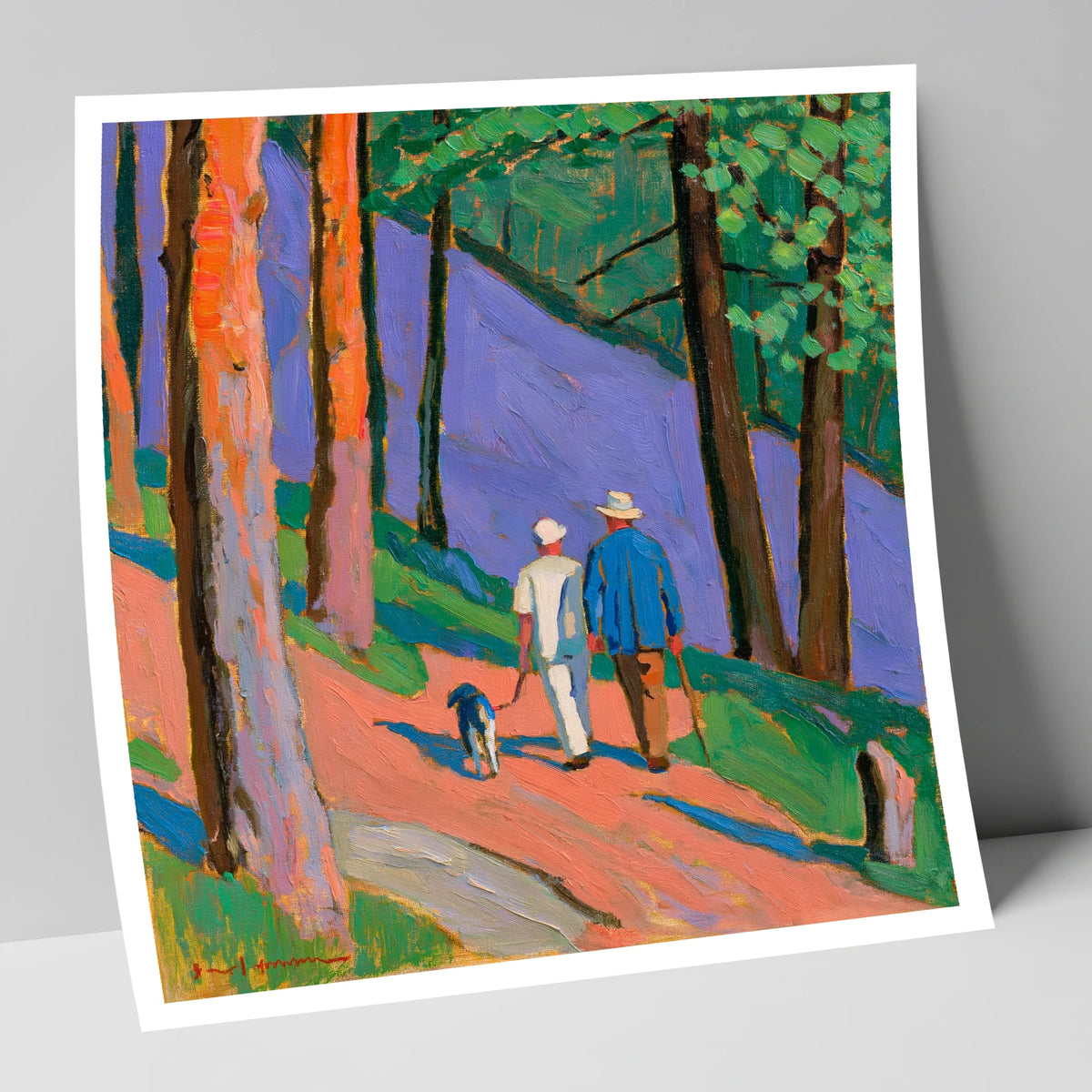 Vivid Dog Walkers Aira Force gifts for dog walkers art print