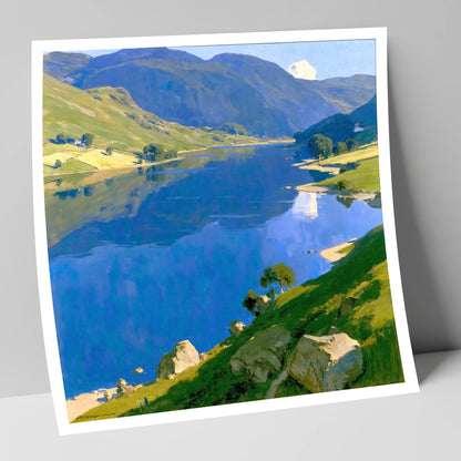 Blue Lake and Sunlit Fells lake district lake art print