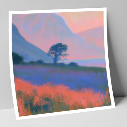 Pastel Dusk on the Fells lake district lake art print