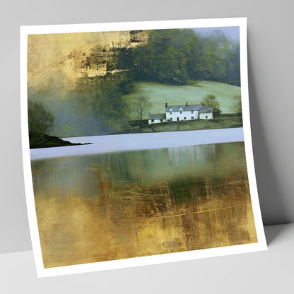 Golden Reflections on Coniston Water lake district lake art print