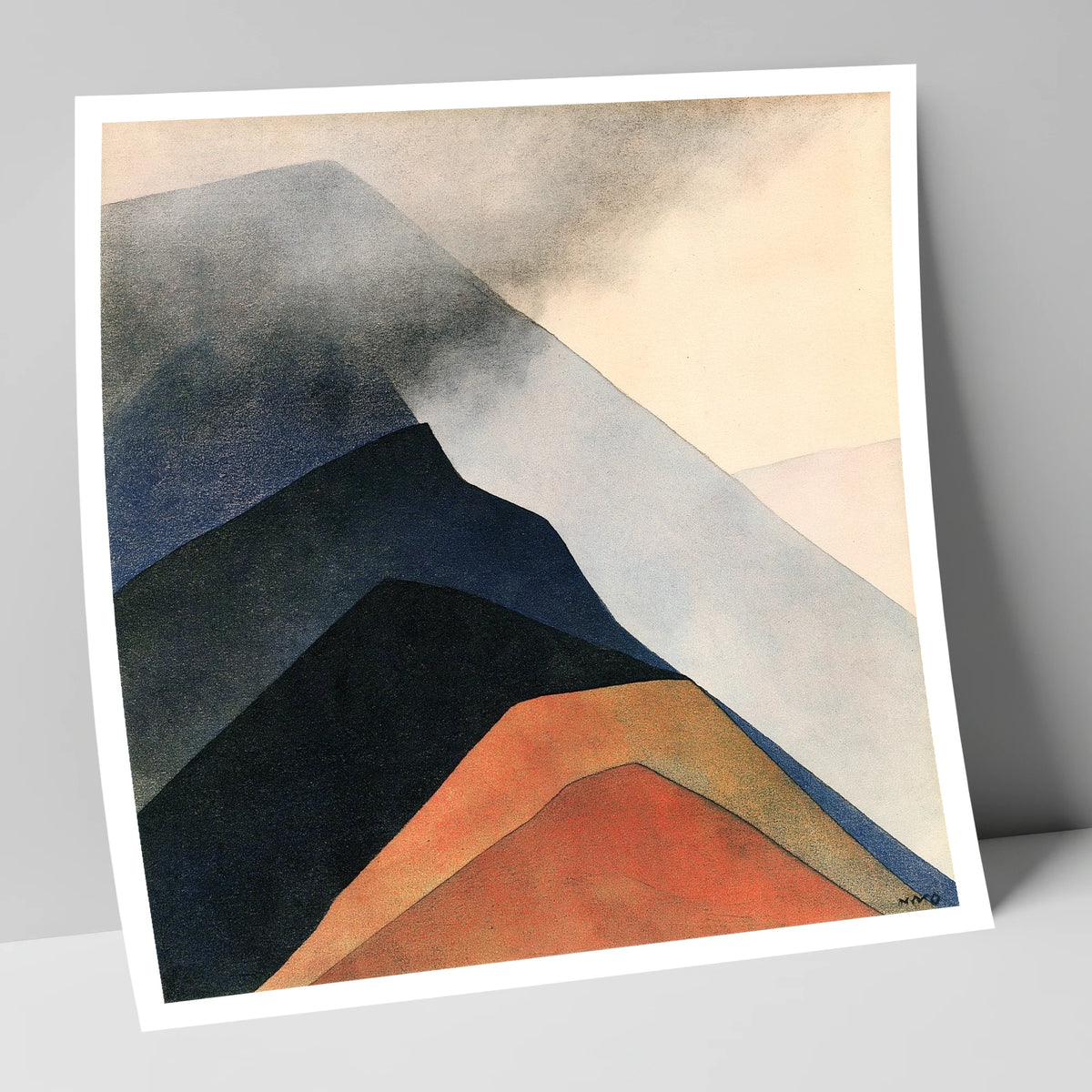 Abstract Terracotta Mountain Ridge lake district fell art print