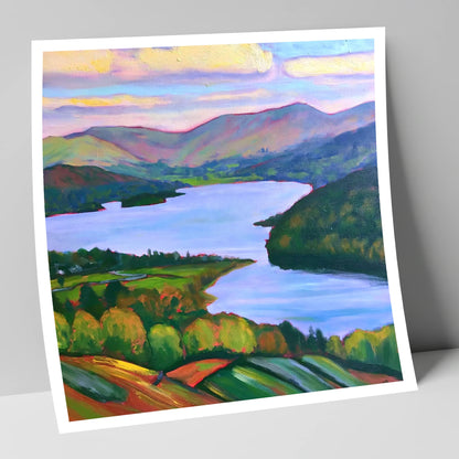 Vibrant Sunset Above Ambleside lake district village art print